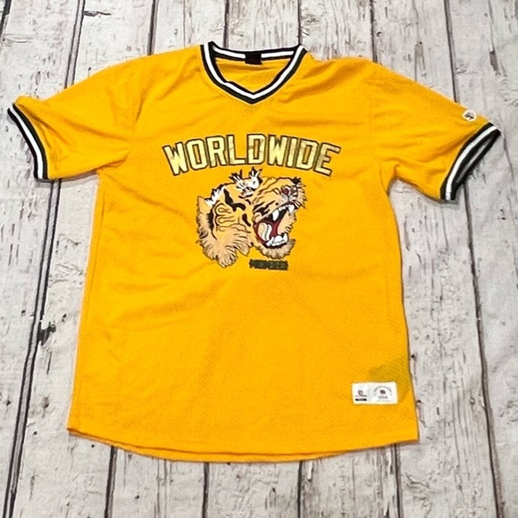 Southpole Worldwide MCMXCI Yellow Mesh Sports Fashion Jersey - Picture 1 of 7
